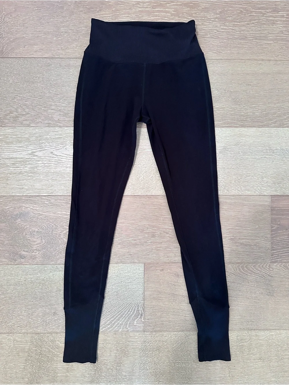 ALO Yoga Black Ribbed High-Waist Leggings